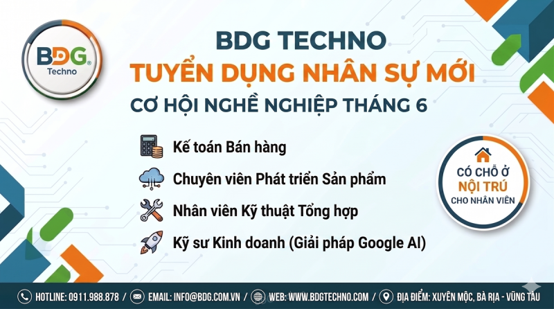 BDG Techno Tuyển dụng Tháng 6/2026